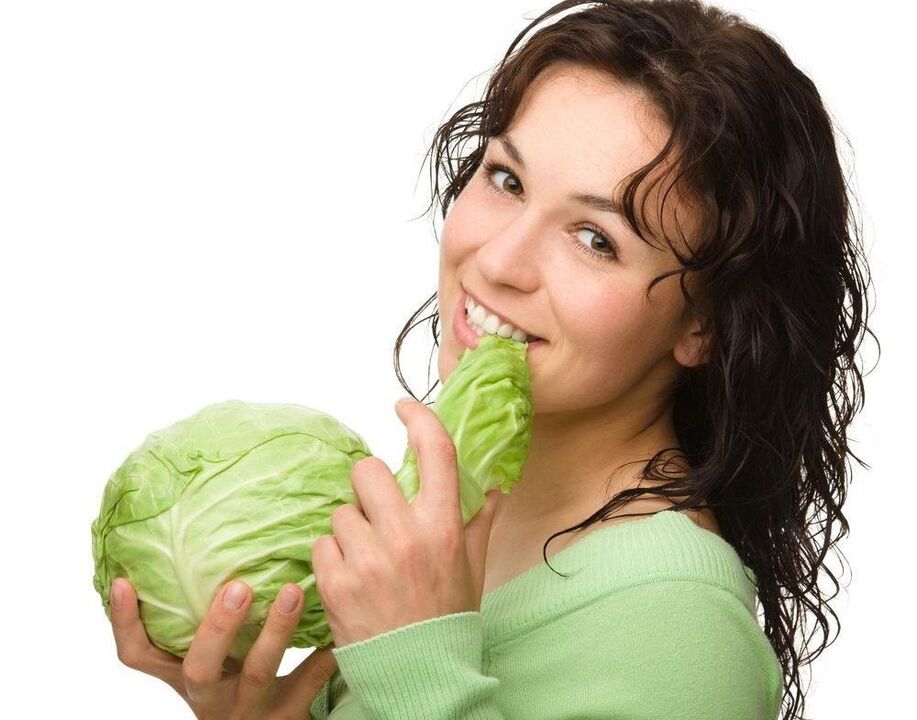 girl eating cabbage for breast augmentation